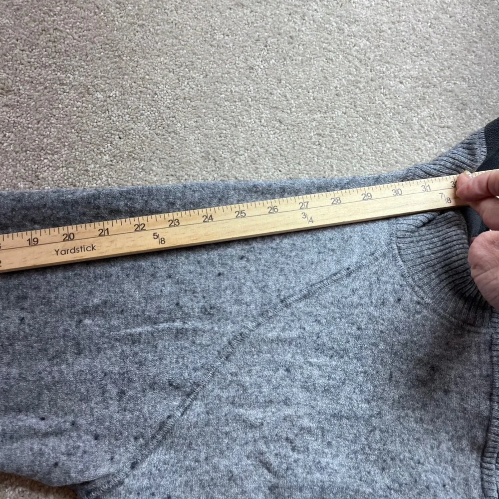 The North Face Quarter Zip Sweater Mens XL Gray Cotton Wool Blend Fleece Collar‎